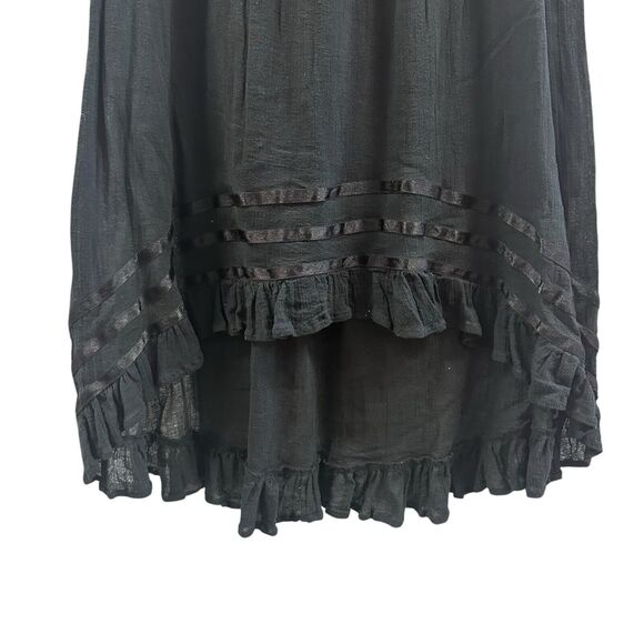 Chaudry KC Skirt Women Small Black Pull On High Low Boho Fairy Whimsygoth Witchy - Picture 4 of 9